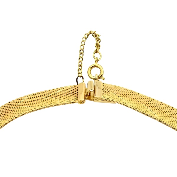 Gold Plated Chevron Collar Necklace circa 1980s