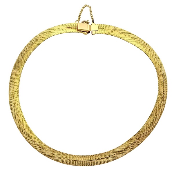 Gold Plated Chevron Collar Necklace circa 1980s