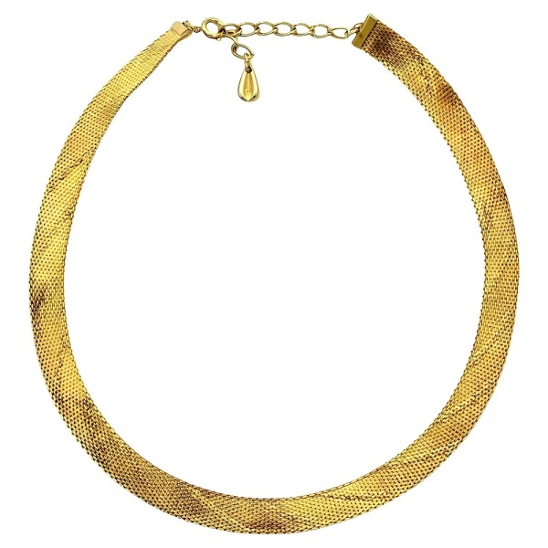 Gold Plated Textured Collar Necklace circa 1980s