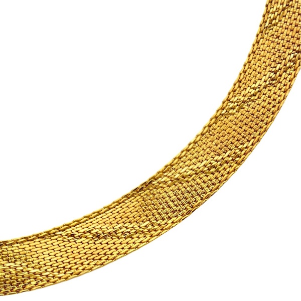 Gold Plated Textured Collar Necklace circa 1980s