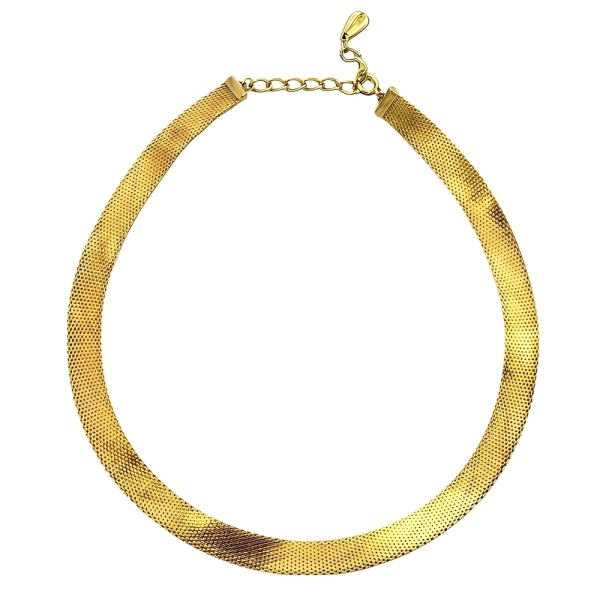 Gold Plated Textured Collar Necklace circa 1980s