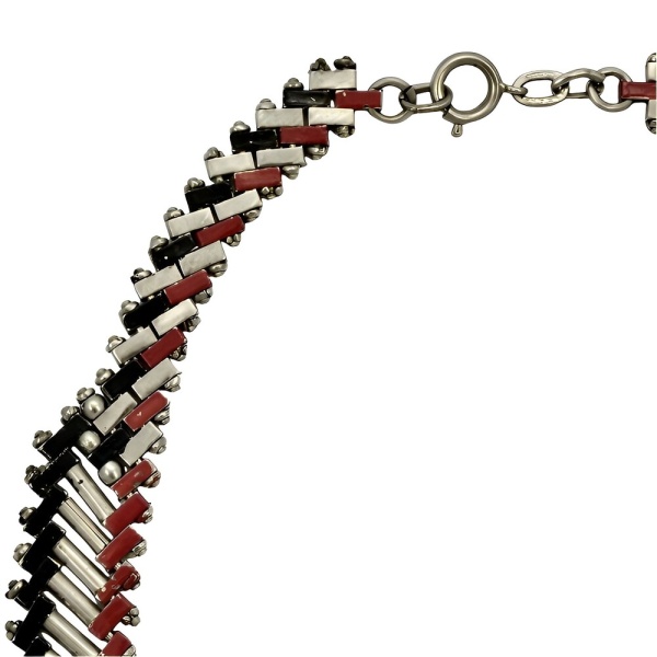 Jakob Bengel Chrome and Enamel Necklace circa 1930s