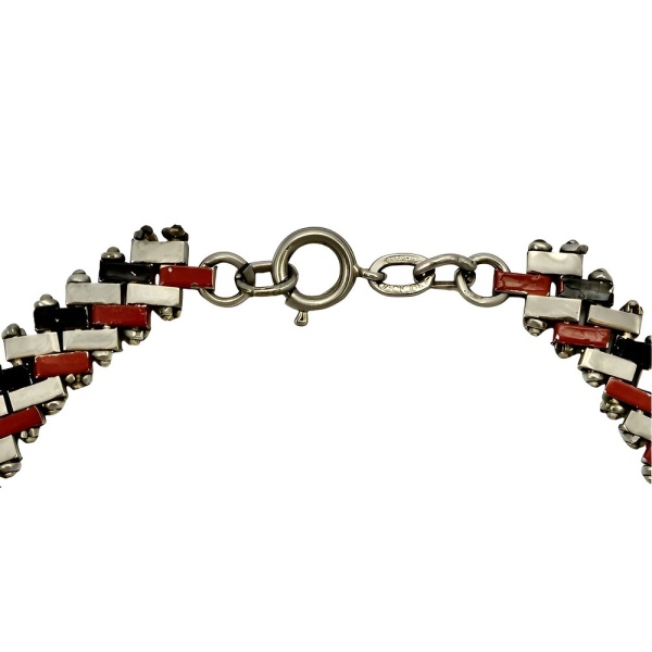 Jakob Bengel Chrome and Enamel Necklace circa 1930s