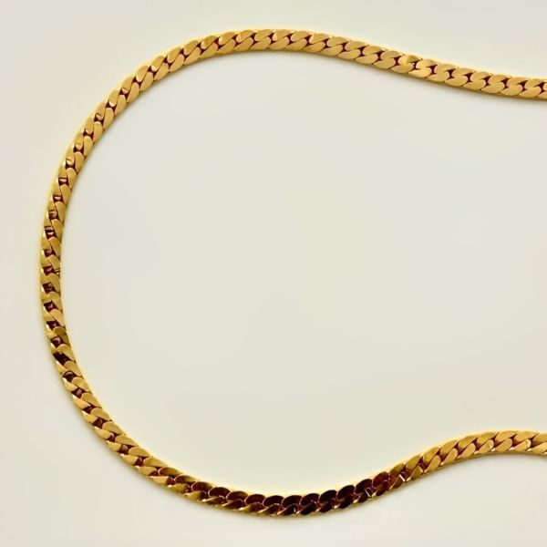 22ct Gold Plated Cobra Chain Necklace circa 1980s
