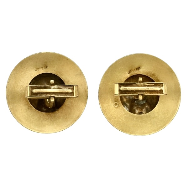 Joseff of Hollywood Gold Plated Bulldog Cufflinks