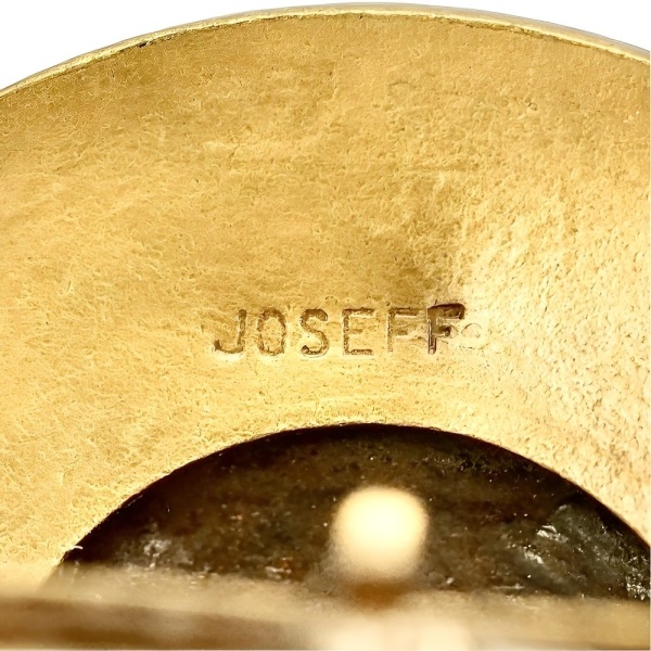 Joseff of Hollywood Gold Plated Bulldog Cufflinks