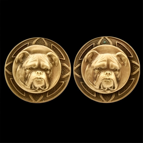 Joseff of Hollywood Gold Plated Bulldog Cufflinks