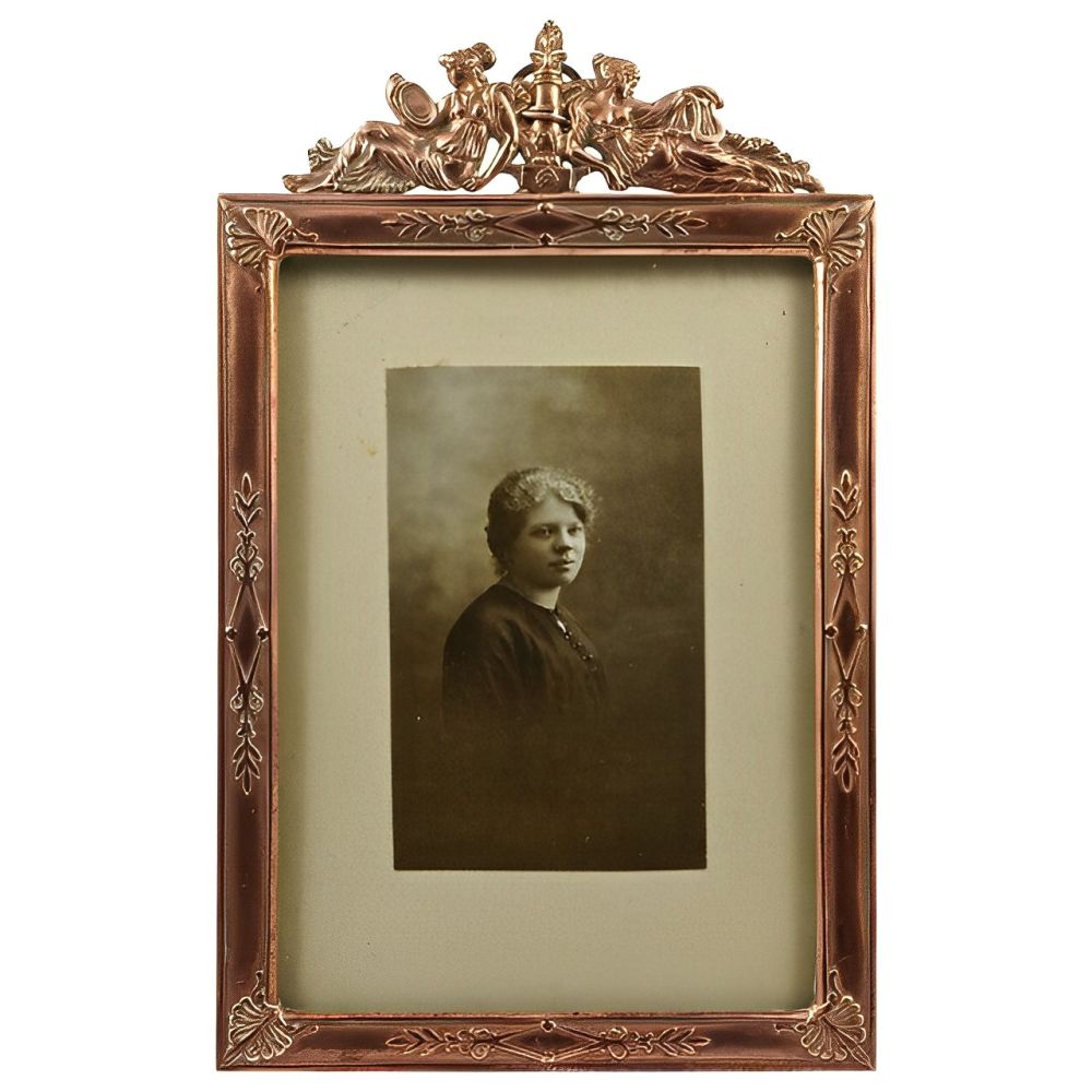 Art Nouveau French Picture Frame with a Lady Portrait Photograph