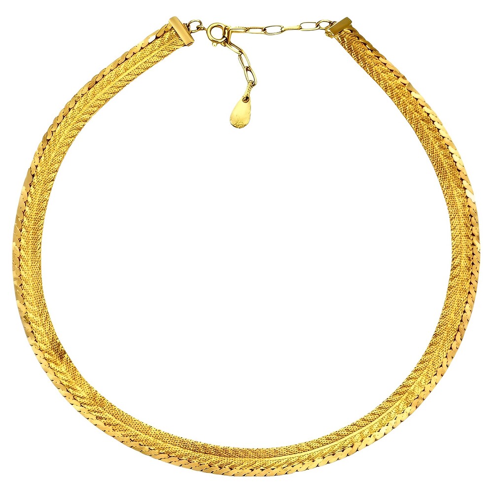 Gold Plated Mesh Collar Necklace circa 1980s