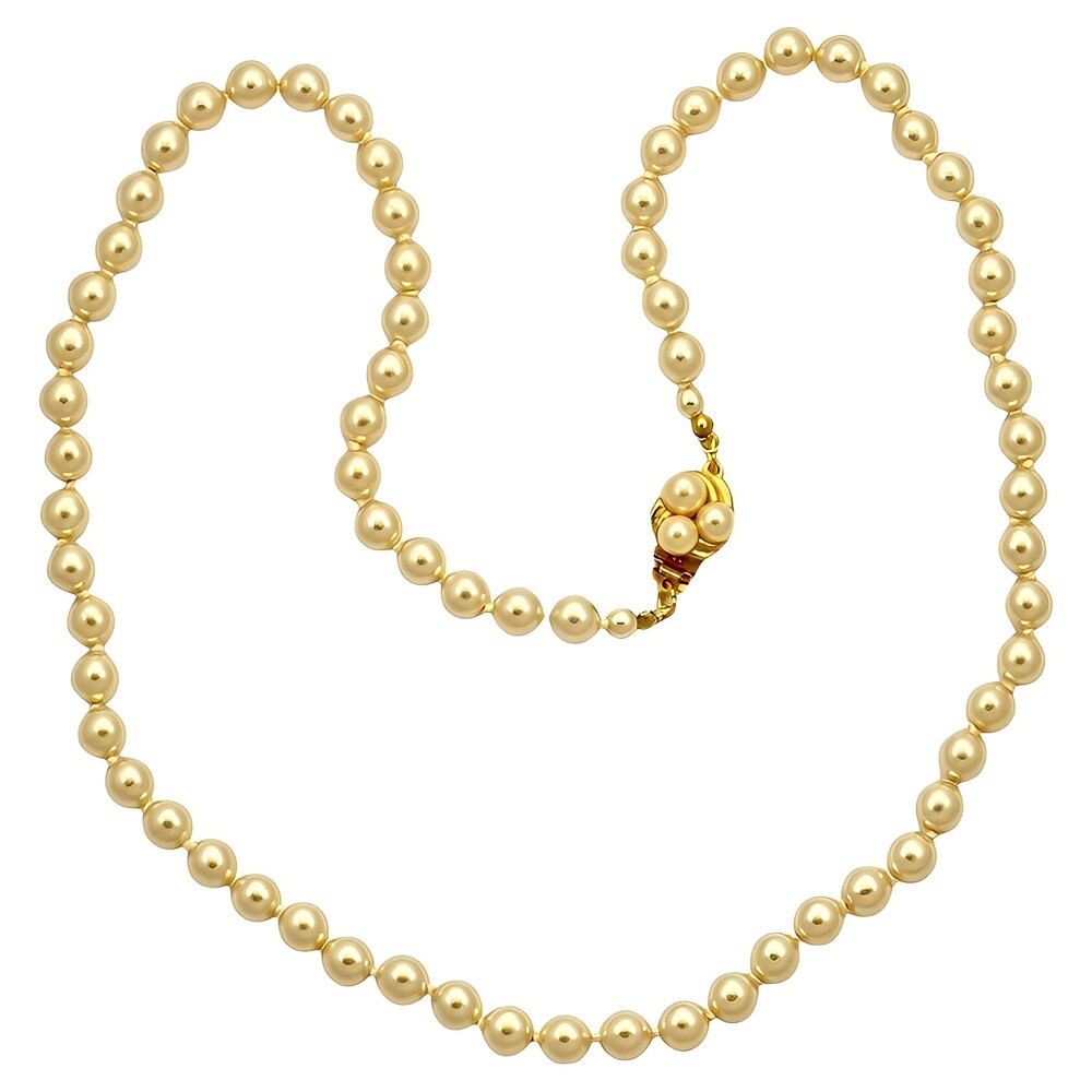 Cream Glass Pearl Necklace with Gold Plated Clasp