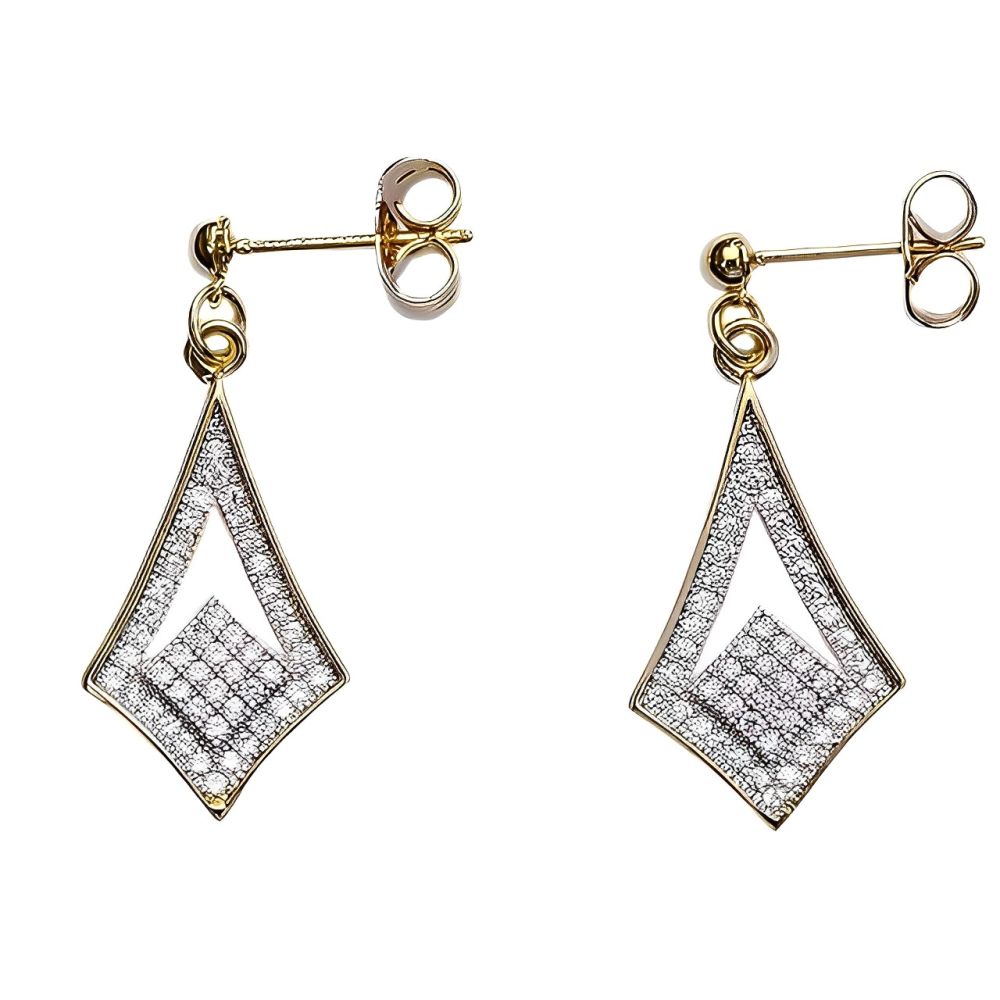 Modern Vintage Style Gold Plated Crystal Drop Earrings