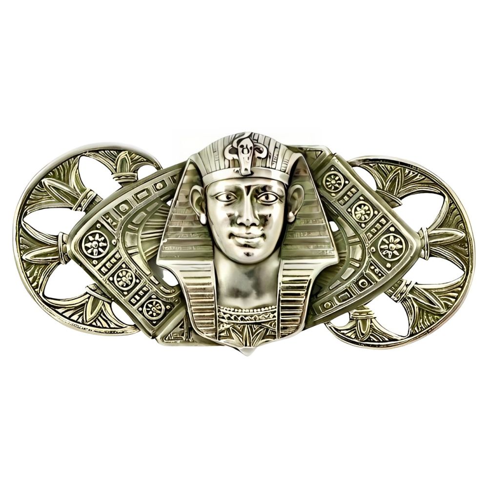 Silver Plated Egyptian Revival Style Pharaoh Statement Brooch