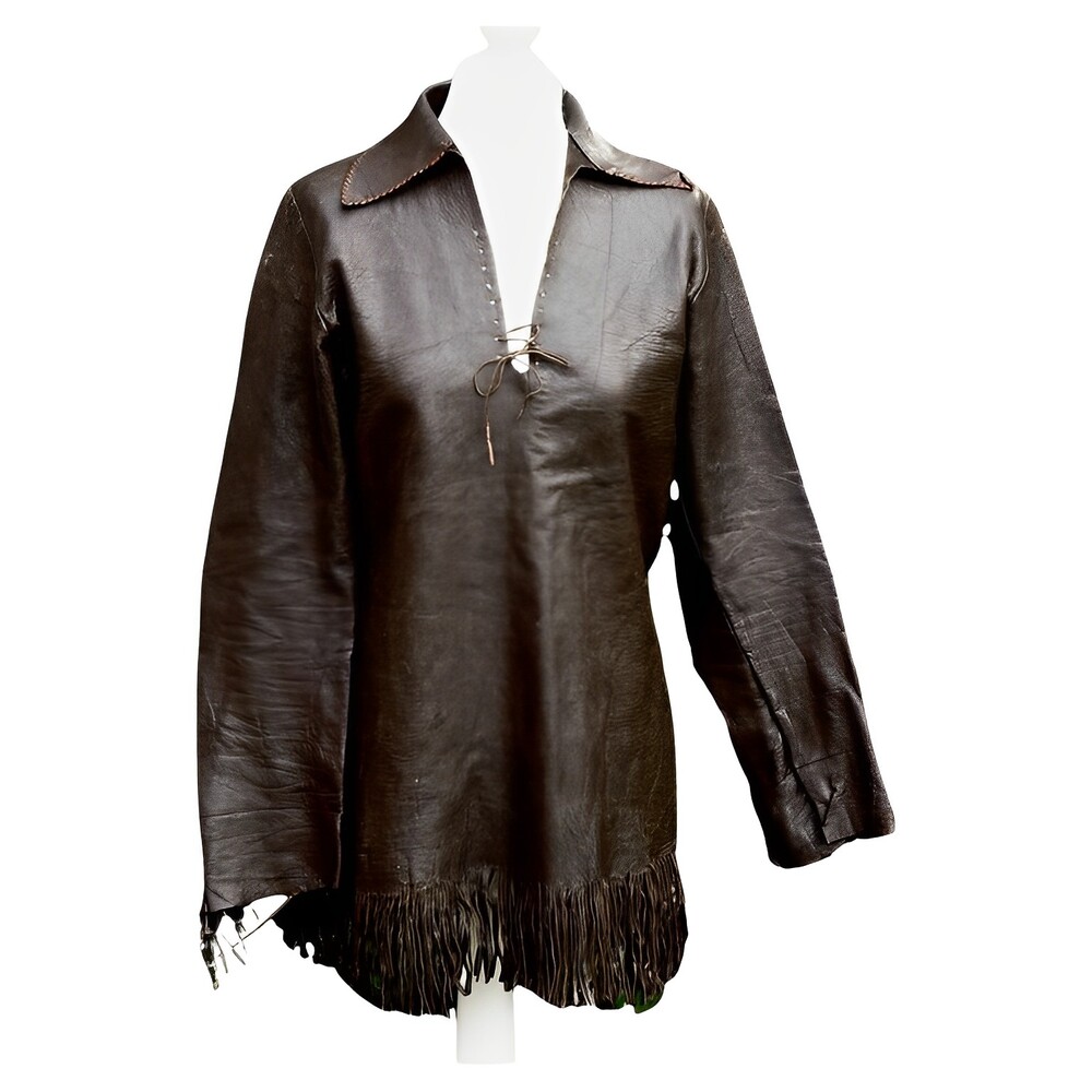 Soft Brown Leather Fringed Top from Lord John 1960s