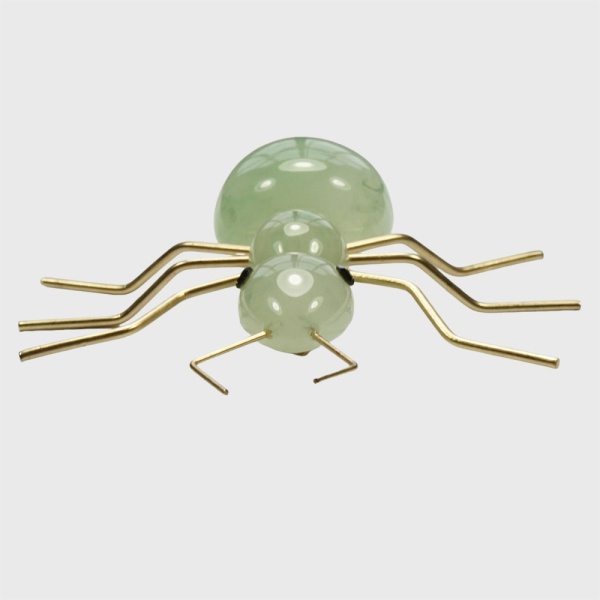 Gold Tone and Pale Green Ant Statement Brooch