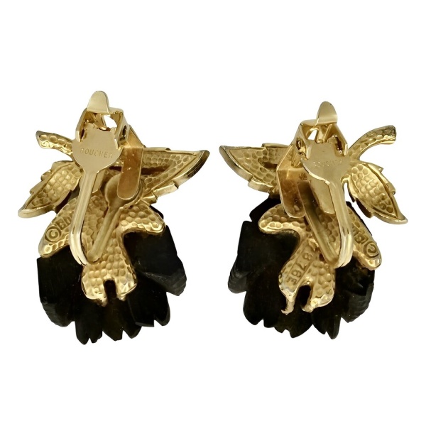 Marcel Boucher Black Rose Clip On Earrings