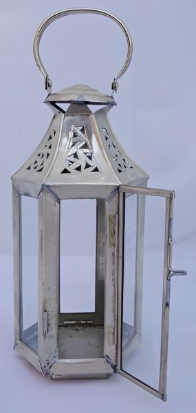 Modern Moroccan Berber Glass Panelled Tealight Lantern