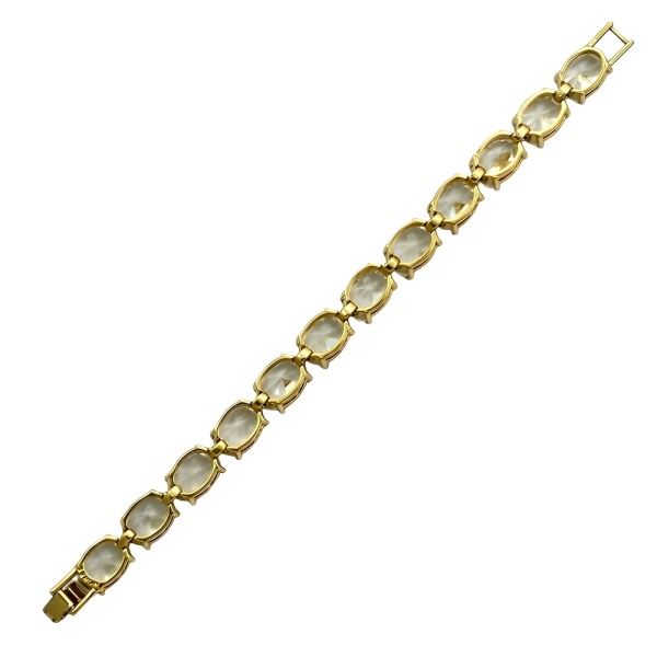 Monet Gold Plated and Rhinestone Link Bracelet