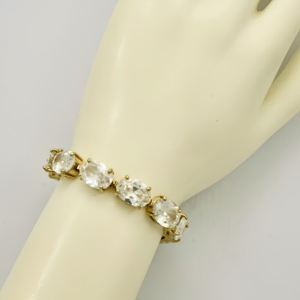 Monet Gold Plated and Rhinestone Link Bracelet