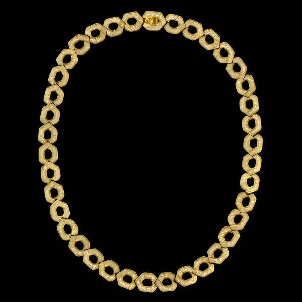 M&S Gold Plated Crystal Link Necklace circa 1990s