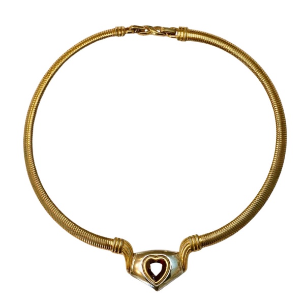 Nina Ricci Gold Plated Necklace with Red Heart