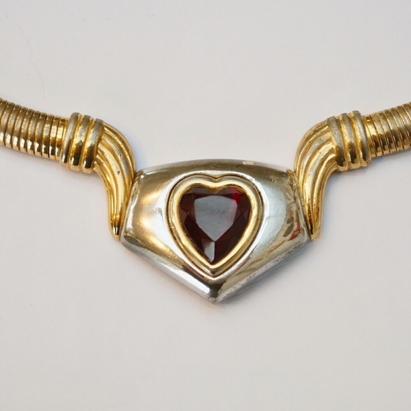 Nina Ricci Gold Plated Necklace with Red Heart