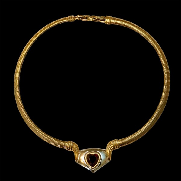 Nina Ricci Gold Plated Necklace with Red Heart