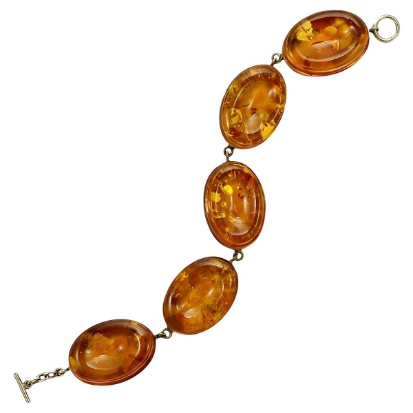 Amber Bracelet Set in Gold Vermeil on Sterling Silver