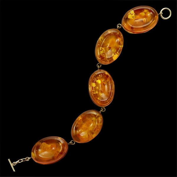 Amber Bracelet Set in Gold Vermeil on Sterling Silver