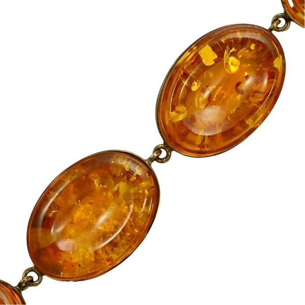 Amber Bracelet Set in Gold Vermeil on Sterling Silver