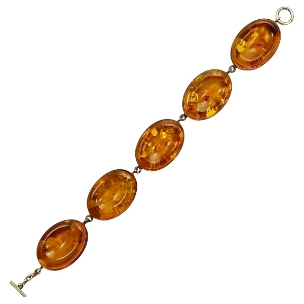 Amber Bracelet Set in Gold Vermeil on Sterling Silver