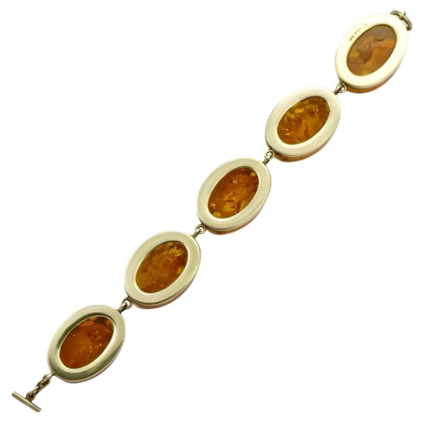 Amber Bracelet Set in Gold Vermeil on Sterling Silver