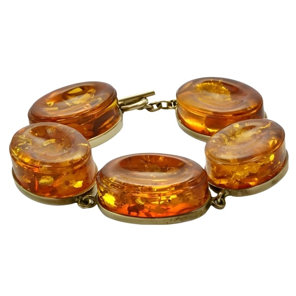 Amber Bracelet Set in Gold Vermeil on Sterling Silver