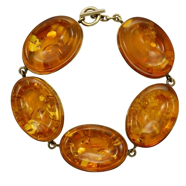 Amber Bracelet Set in Gold Vermeil on Sterling Silver