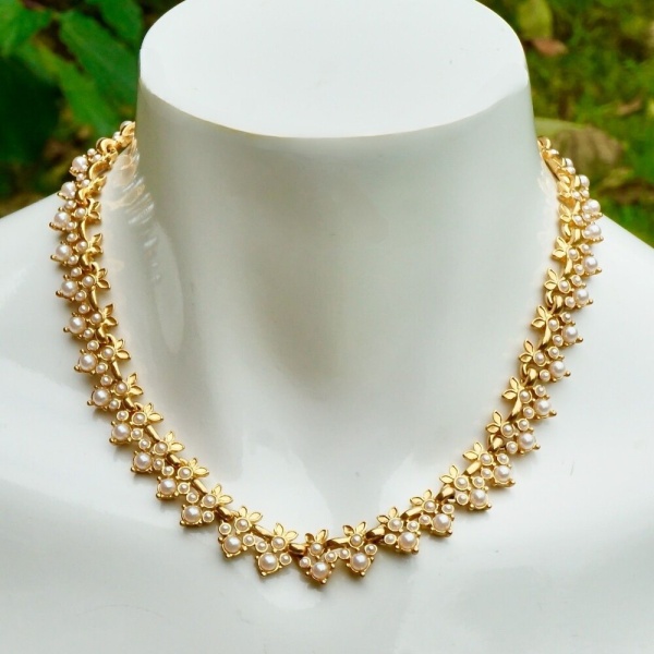 Past Times Gold Plated and Faux Pearl Necklace