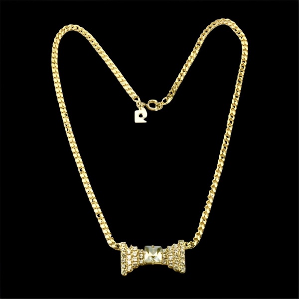 Pierre Cardin Rhinestone Bow Necklace circa 1980s