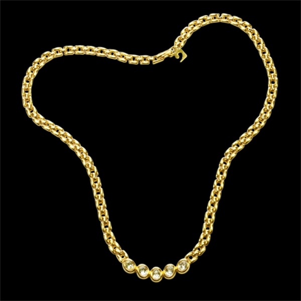 Pierre Cardin Oval Rhinestone Necklace circa 1980s