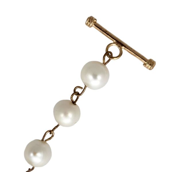 Rose Gold Plated and Freshwater Pearl Chain Link Bracelet