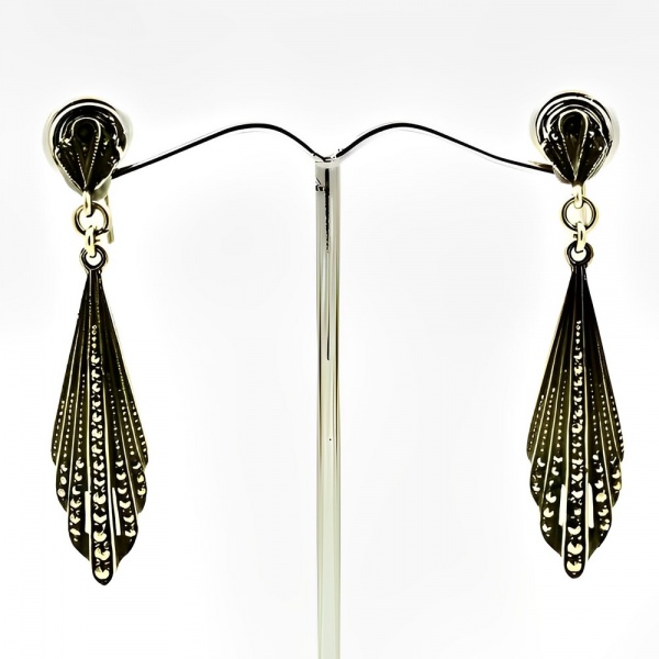 Silver and Marcasite Drop Earrings