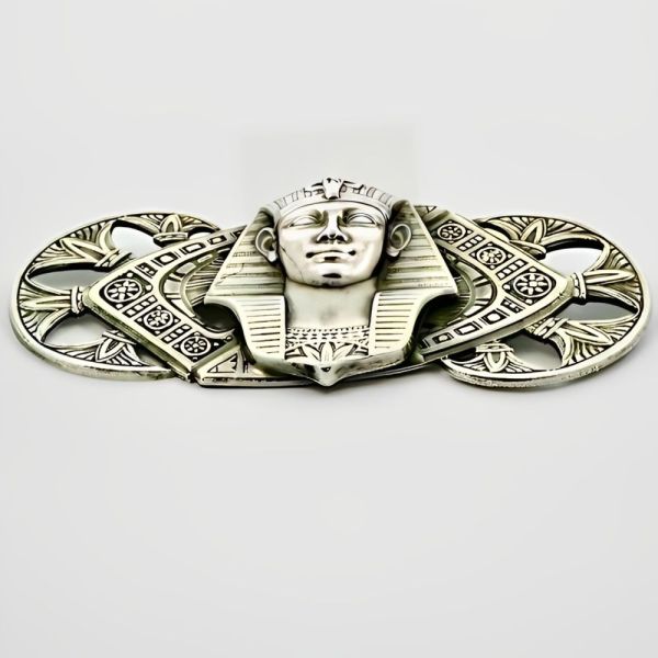 Silver Plated Egyptian Revival Style Pharaoh Statement Brooch