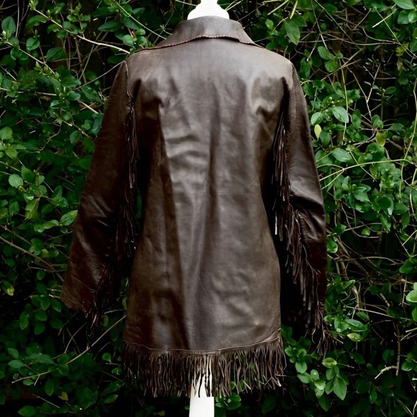 Soft Brown Leather Fringed Top from Lord John 1960s