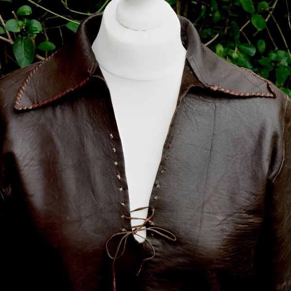 Soft Brown Leather Fringed Top from Lord John 1960s