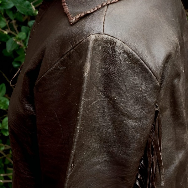 Soft Brown Leather Fringed Top from Lord John 1960s