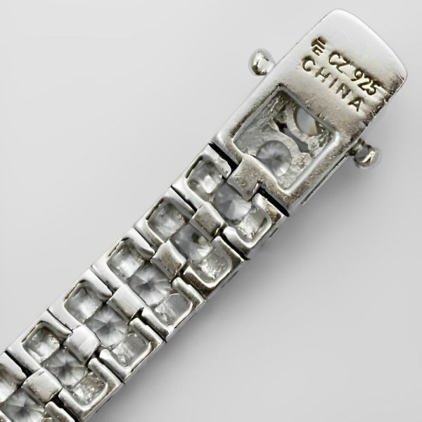 Sterling Silver and Cublc Zirconia Bracelet circa 1980s