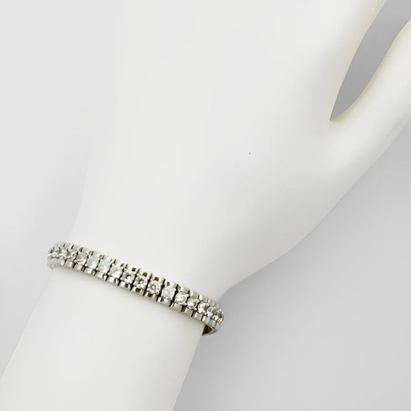 Sterling Silver and Cublc Zirconia Bracelet circa 1980s