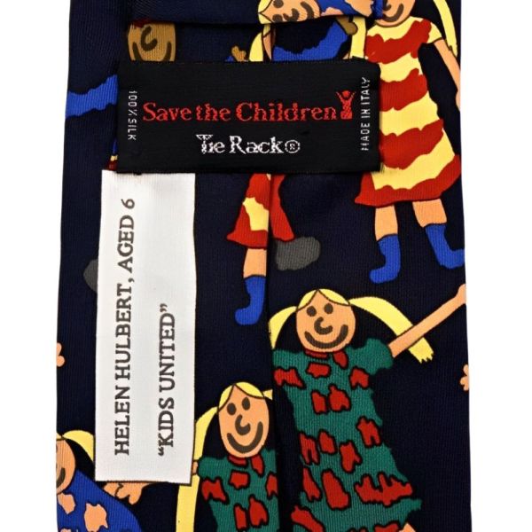 Tie Rack Kids United Italian Pure Silk Tie with a Children Print