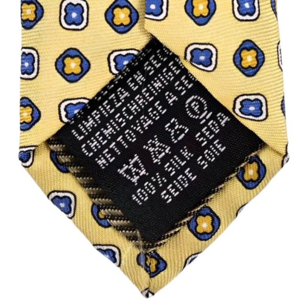 Tie Rack Yellow Pure Silk Tie with a Geometric Repeat Print