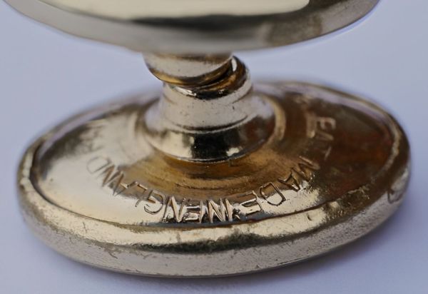 Vintage Oval Gold Plated Striped Cufflinks circa 1930s