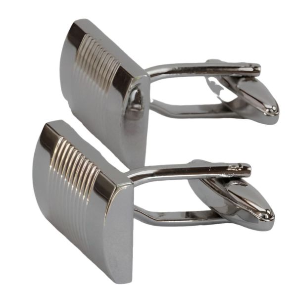 Vintage Rectangular Silver Tone Cufflinks